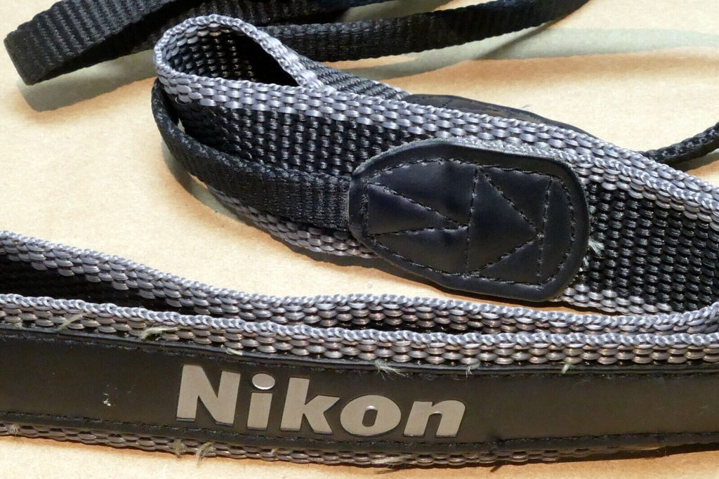 Nikon Coolpix Camera Shoulder neck Strap 1" Wide gray black - Genuine OEM