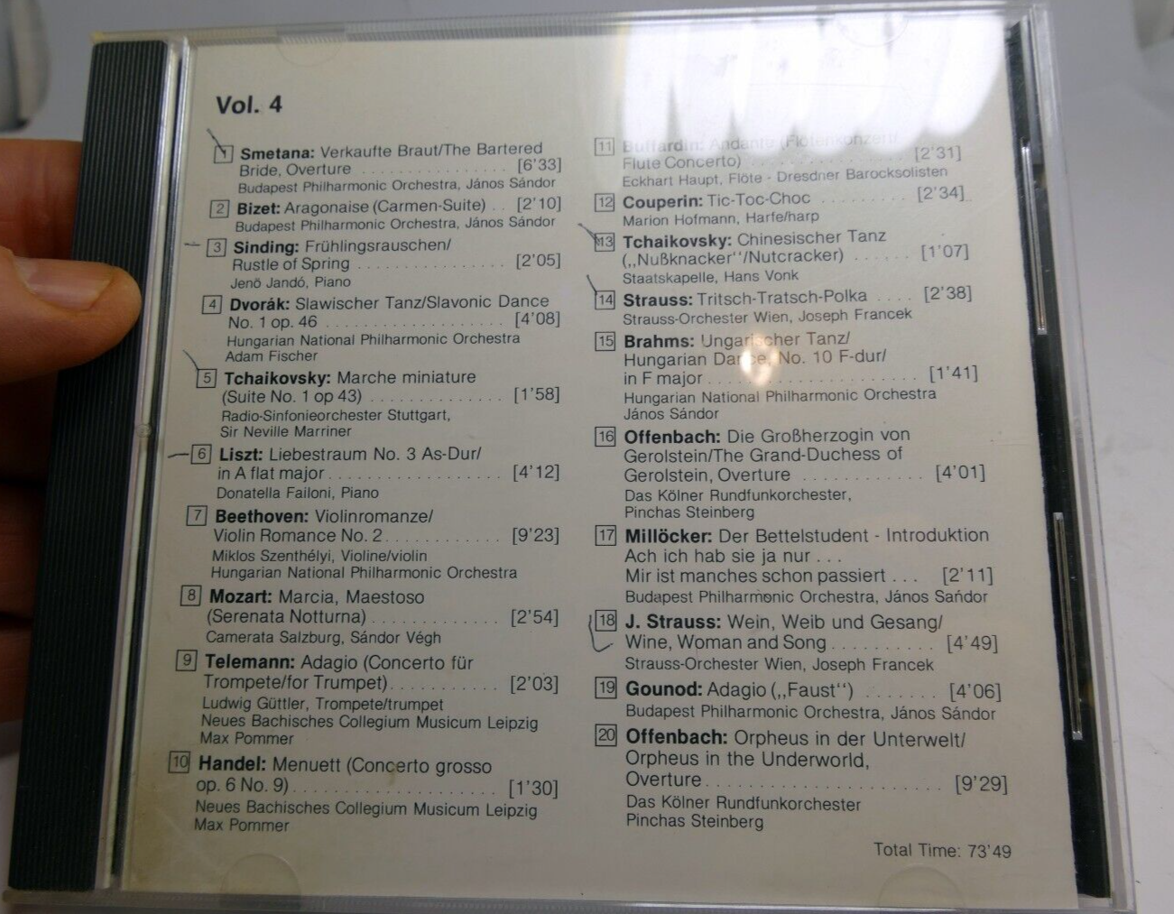 100 Masterpieces Vol 4 Classical Music CD Delta 1988 Smetana Bizet Liszt Handel