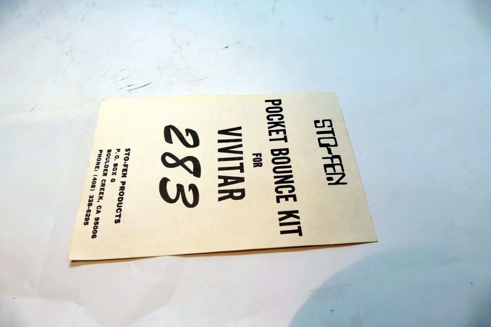 Sto-fen Pocket Bounce dome for Vivitar 283 Owner's Instruction Guide