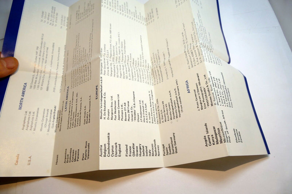 Minolta Authorized Service Representatives brochure  vintage 1980's