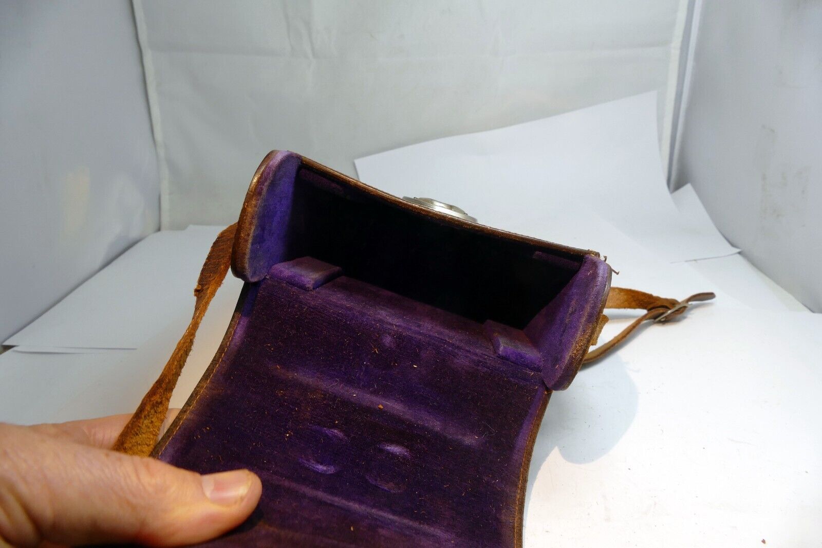 KODAK folding CAMERA MESSENGER CASE  leather genuine - vintage EOM