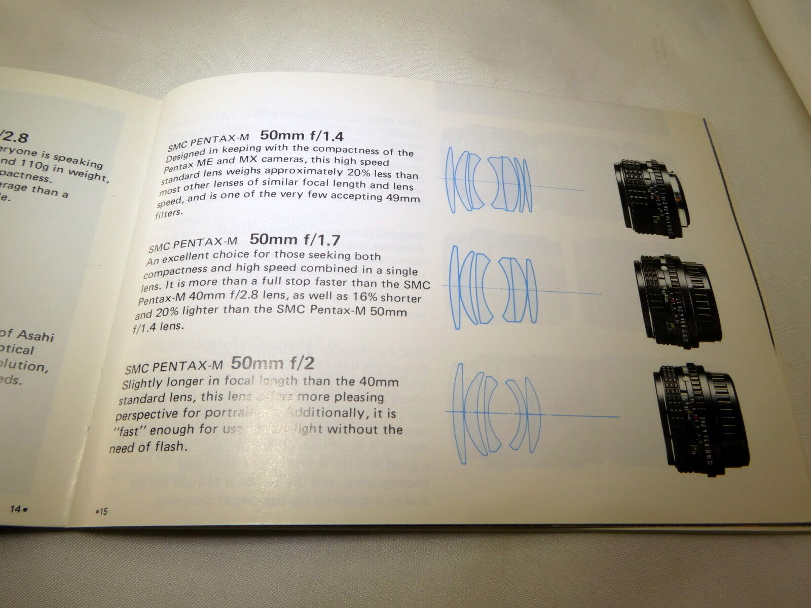 Pentax PK Asahi Lenses and Accessories Guide Genuine (EN) booklet brochure 1981