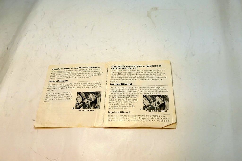 Nikon F and Ai Coupling Guide Brochure for Nikon F mount