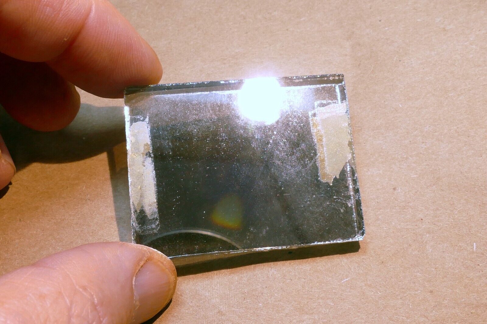 1.5X2" Diameter 0.25" thick First Surface 50% Semi-Transparent Mirror
