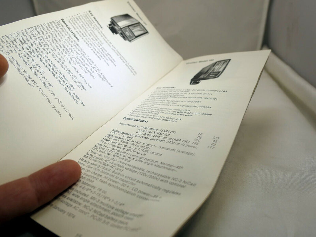 Vivitar 102 152 352 292 Flash  Manual instructions guide English