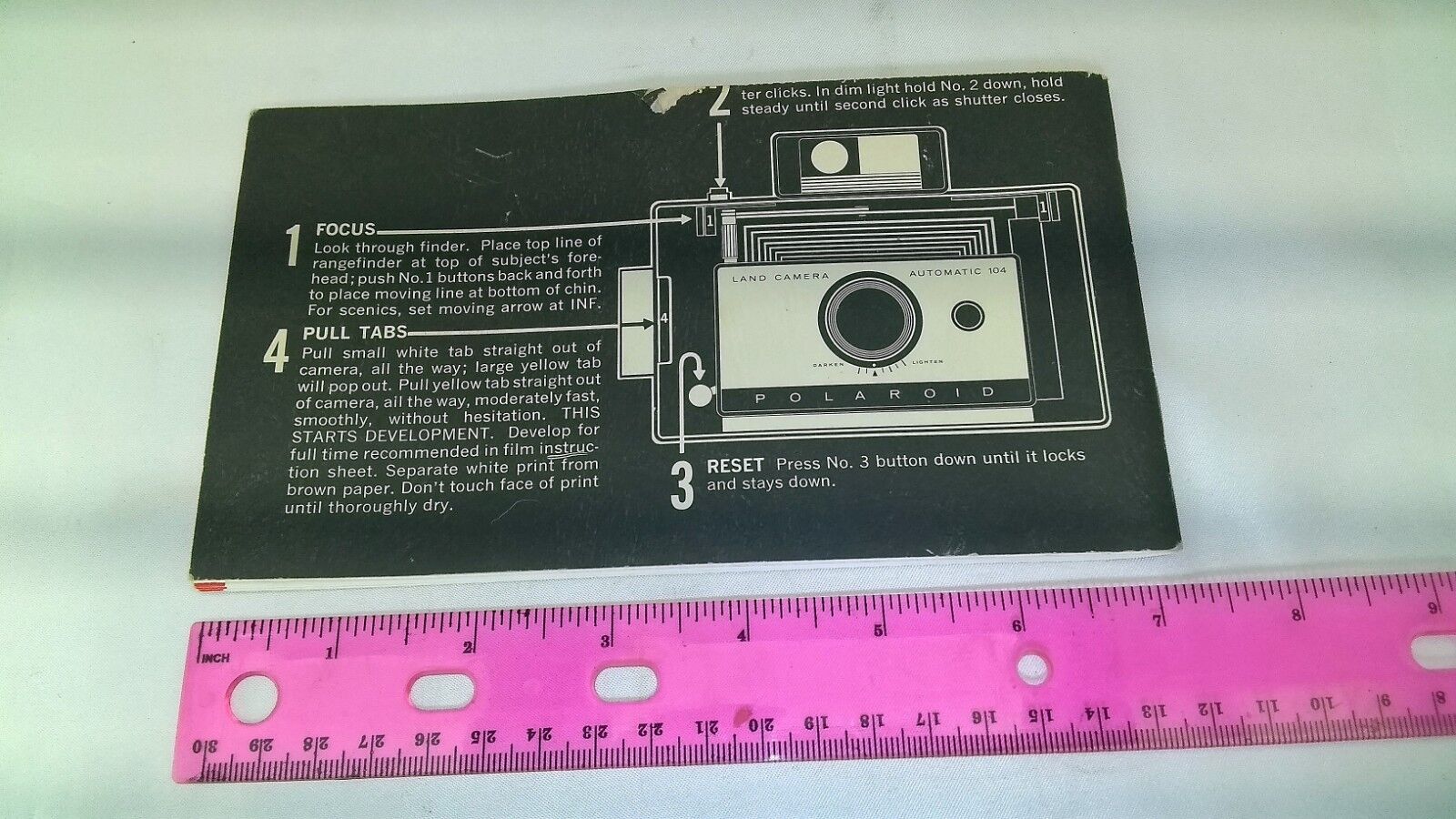 Polaroid Automatic 104 Land Camera Instruction Guide Manual English