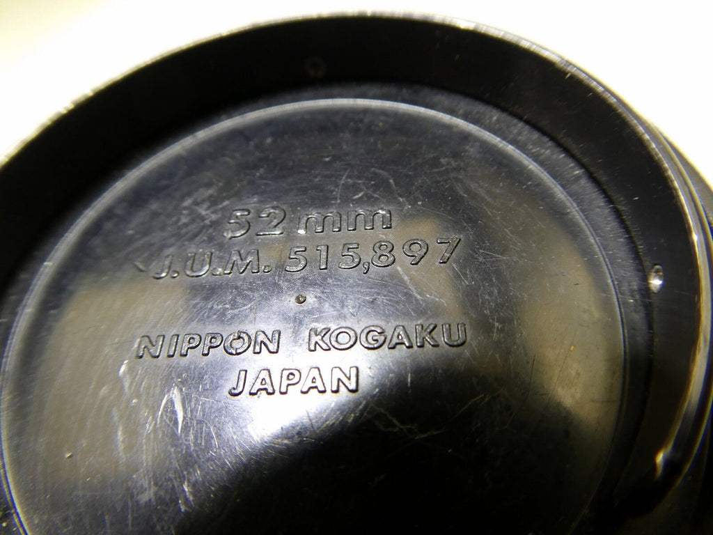 Nikon Lens Cap "Nikkor" 52mm JAPAN  all black            