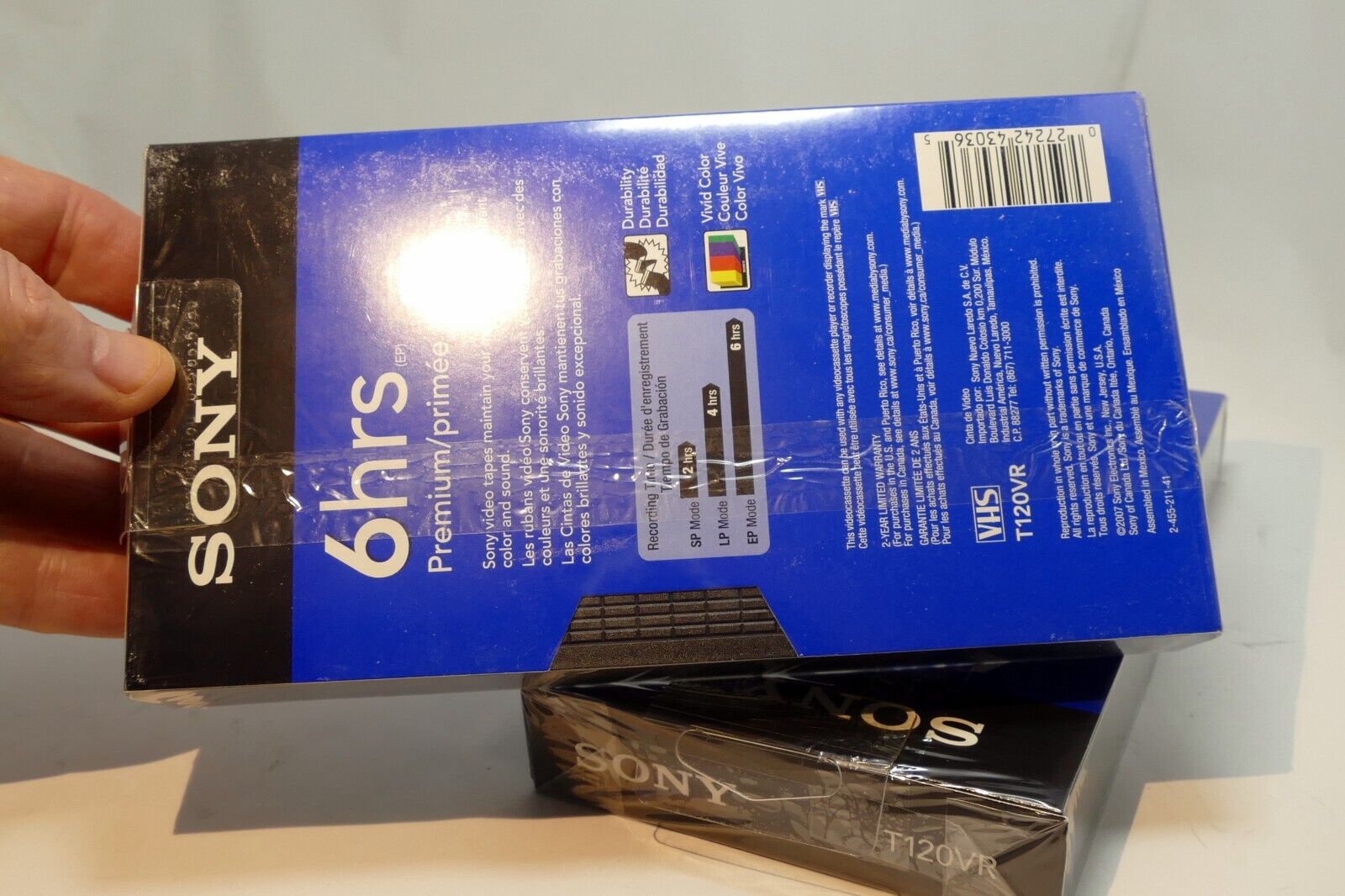 2 Pack Lot Sony Blank VHS Video Movie TapePremium Grade T-120 6 Hours - NEW