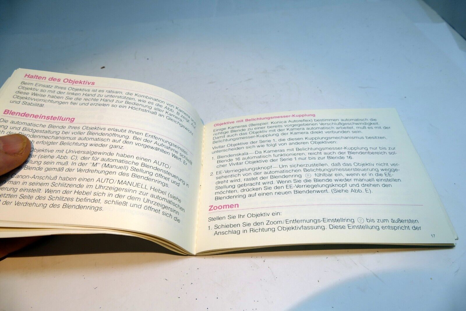 Vivitar 70-210mm f3.5 Macro Lens  User's Manual Instruction Guide series 1