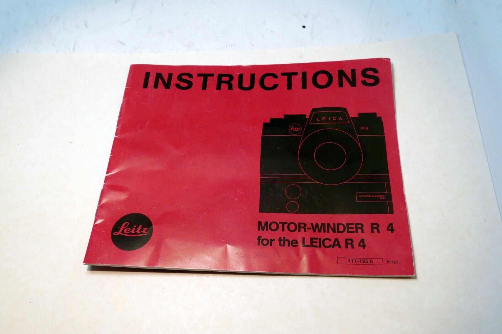 Leica R4 Motor-winder R-4 instruction Guide Book manual EN English