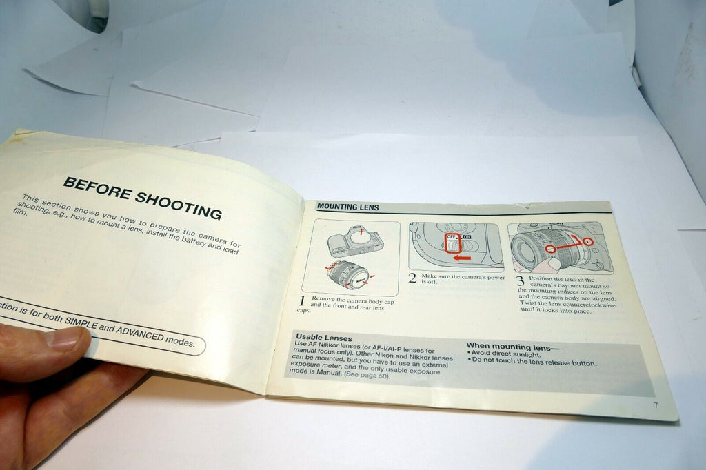 Nikon N50 CAMERA Guide Book  Instruction manual missing cover page