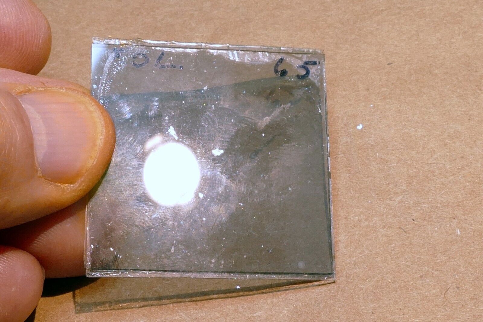 Microscope 4X4cm 40X40mm polarizing filter glass POL. 65 square