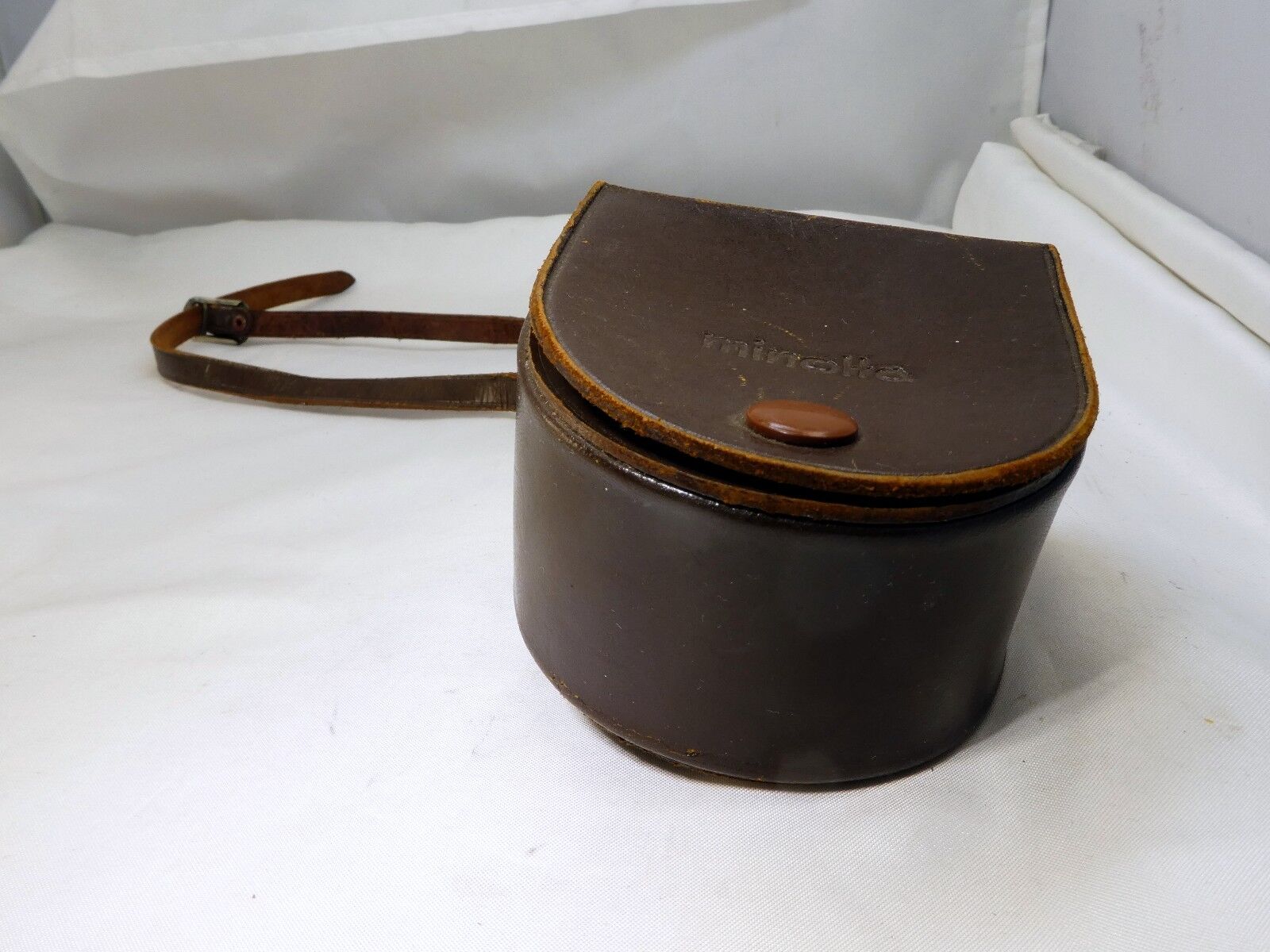 Case for Lens Hood Shade Minolta Rangefinder Leather With Strap Rokkor 2X3X3"