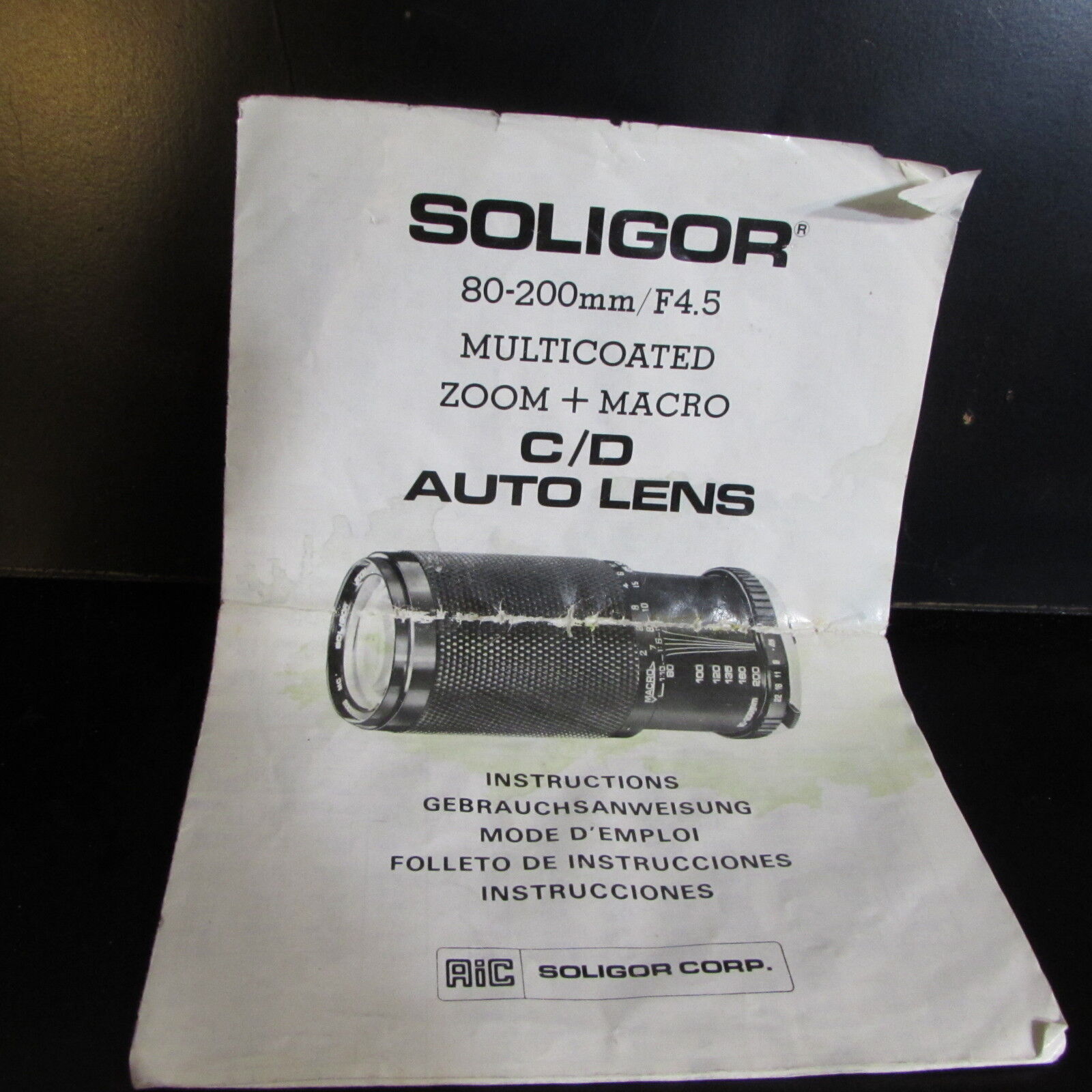 Soligor 80 - 200mm F4.5 C/D Lens  Multicoated Zoom + Macro Guide  Manual O401430