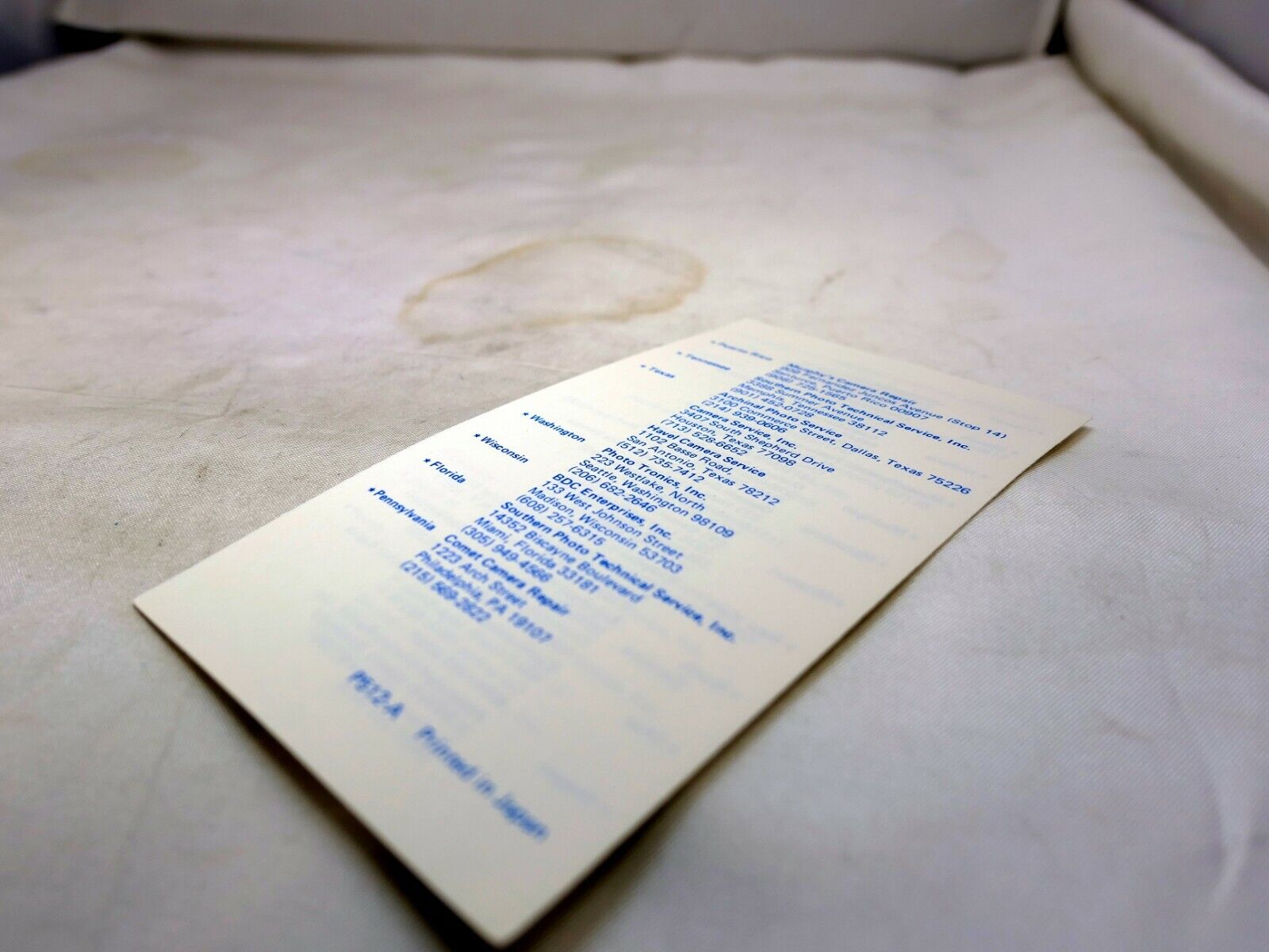 MINOLTA Corporation Factory Service Centers  USA 1990's