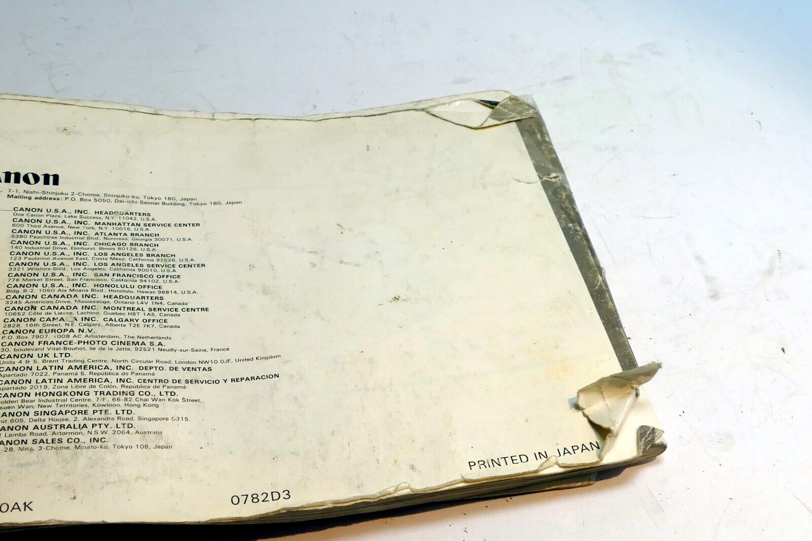 Canon A-1 Camera Manual Original Instruction Guide Book A1  English EN