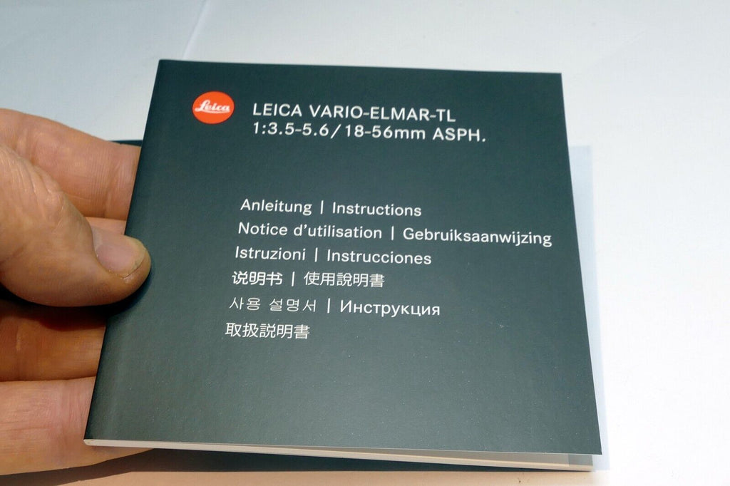 Leica Vario-Elmar-TL 18-56mm f3.5-5.6 11080 Lens Instructions manual Guide