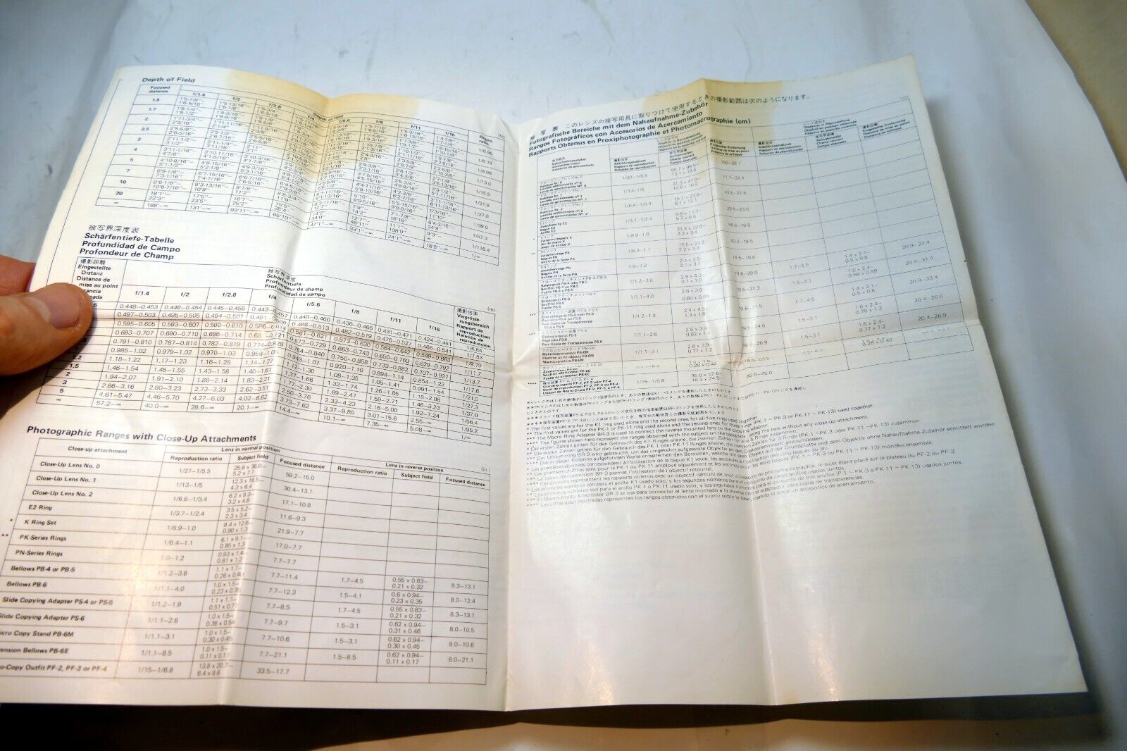 Nikon Nikkor 50mm f1.4  Ai-s LENS Instruction Guide Manual 1984 Fr gr Sp EN