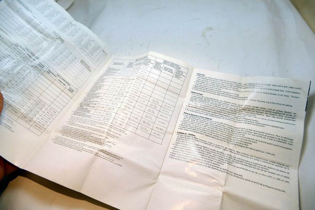 Nikon E series 50mm f1.8  Ai-s LENS Instruction Guide Manual 1983 En Gr Fr Sp