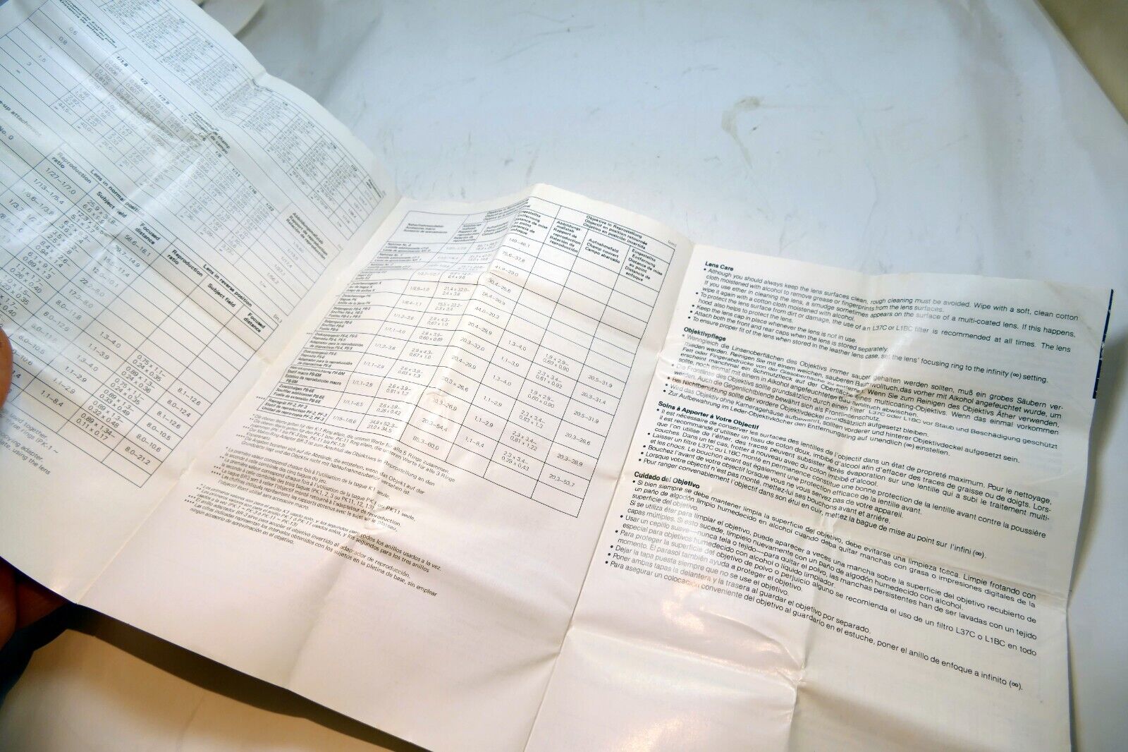 Nikon E series 50mm f1.8  Ai-s LENS Instruction Guide Manual 1983 En Gr Fr Sp