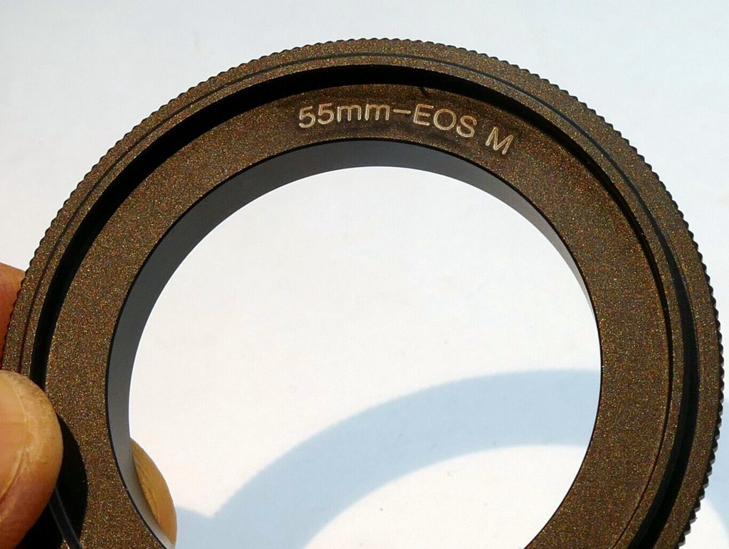 55mm to Canon EOS M Mirrorless camera mount adapter  Reverse ring Macro close-up
