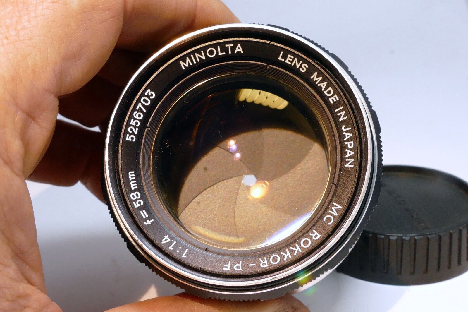 Minolta  58mm f1.4 Lens manual focus MC Rokkor-PF  w/ fungus AS IS PARTS