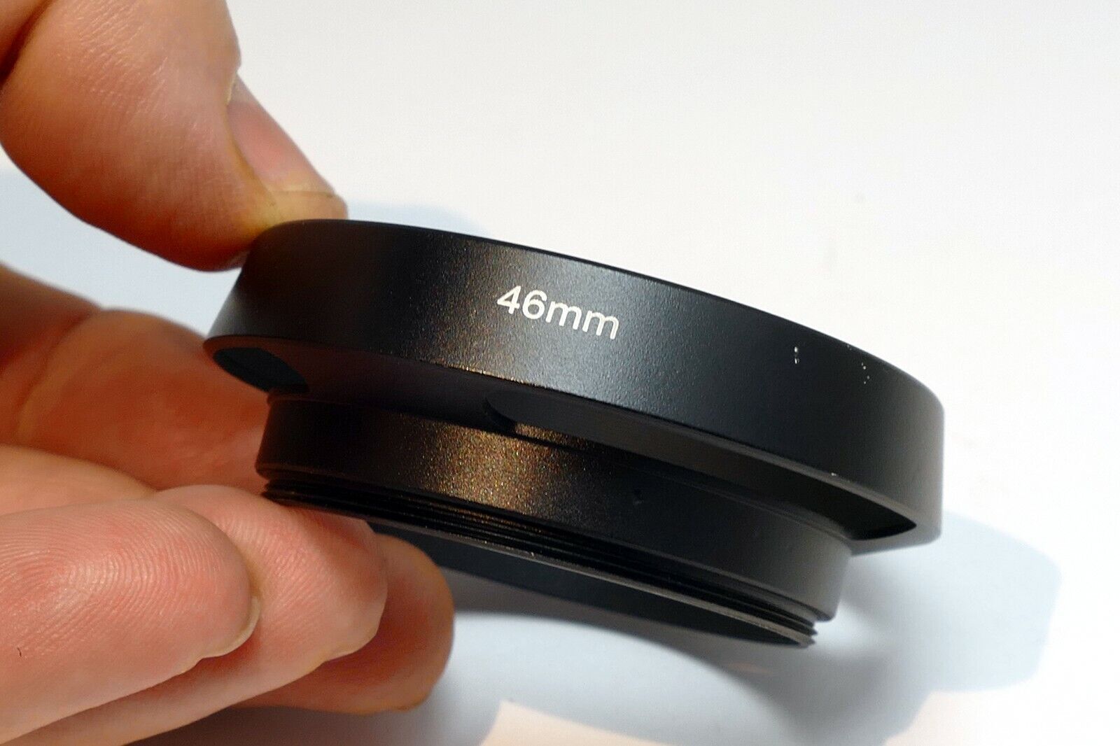 46mm Lens Hood shade metal threaded vented for Lumix G 20mm 1.7 II & 14mm 2.5 AS