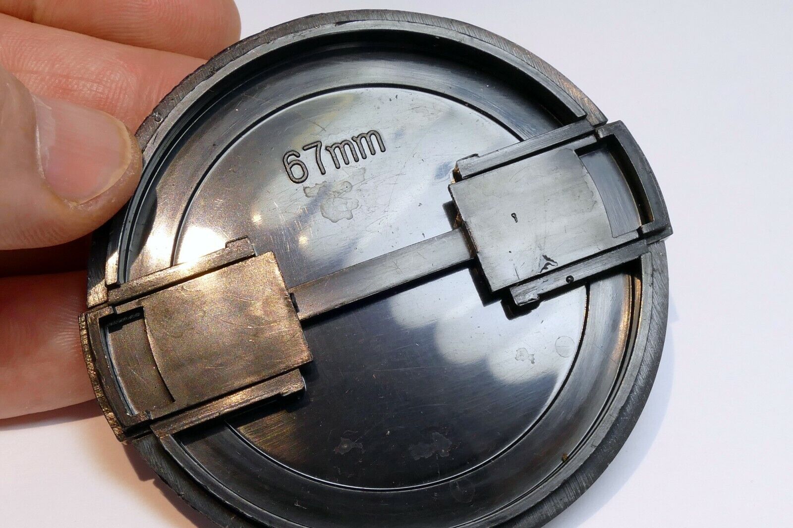67mm snap on type Lens Front Cap black  plastic