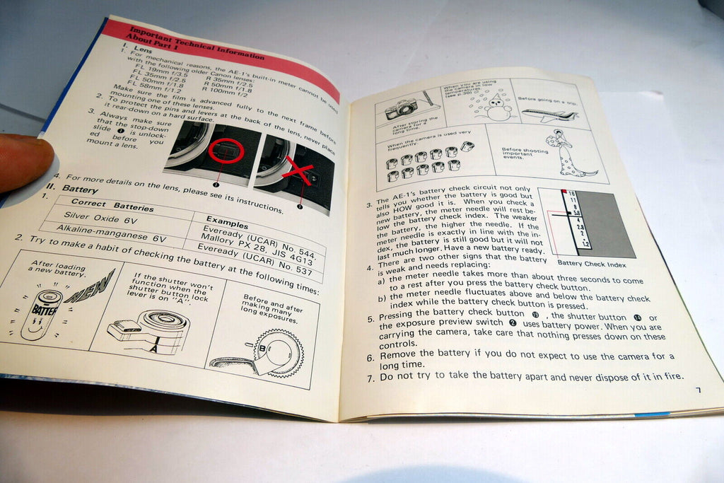 Canon AE-1 camera Instructions Owner's manual ( Part 2 II) Guide English E
