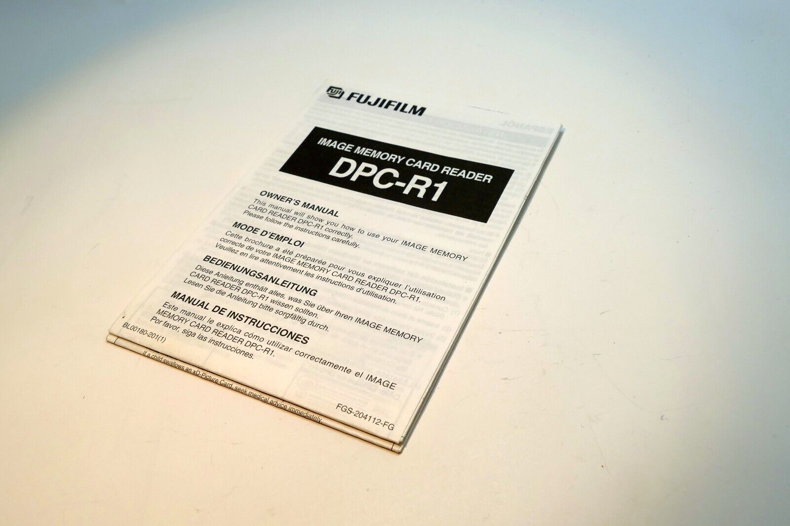 Fujifilm Memory Card Reader DPC-R1 Instruction guide manual EN