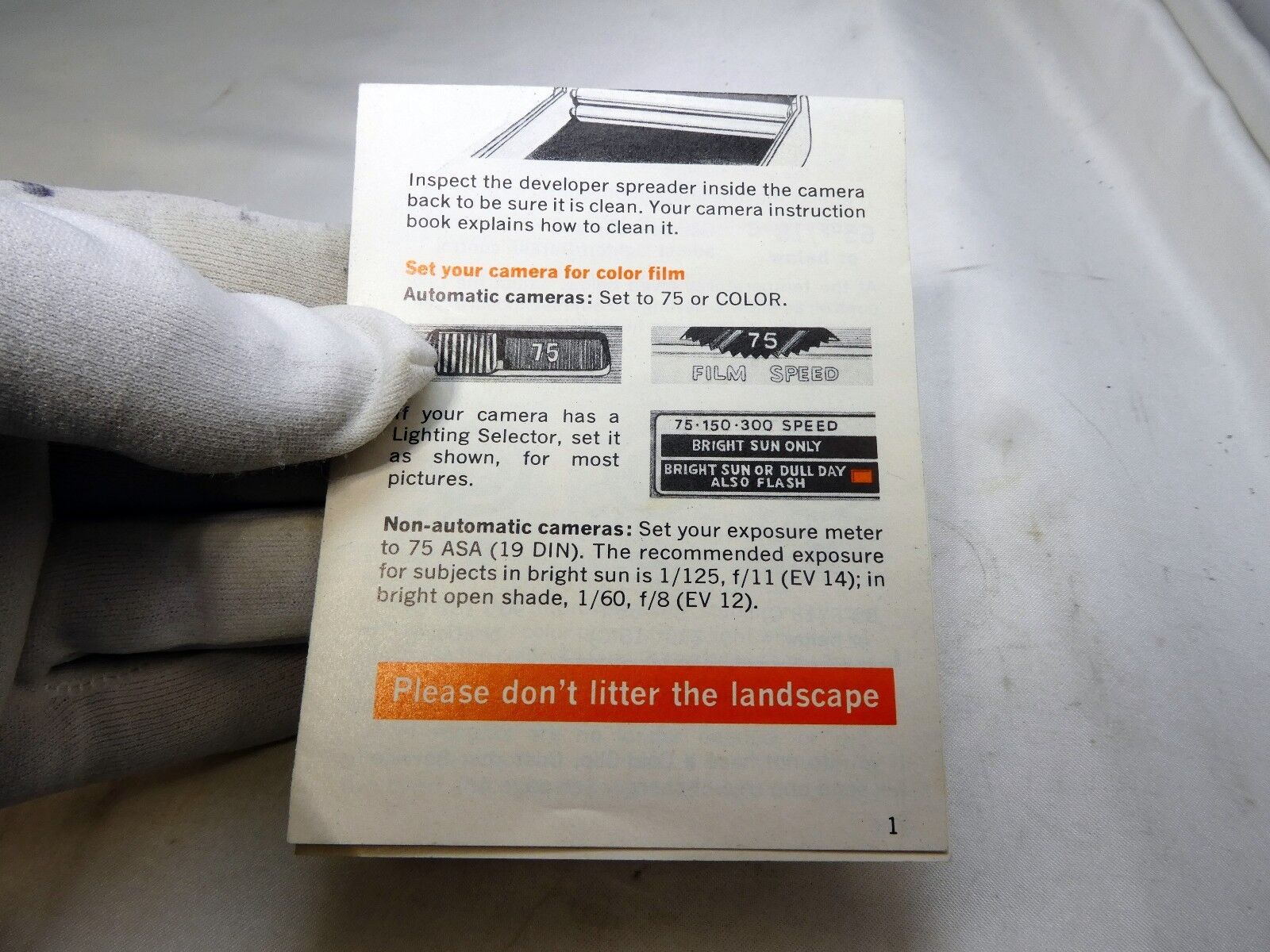 Polaroid Polacolor 2 Type 108 Land Camera Film pack instructions Guide