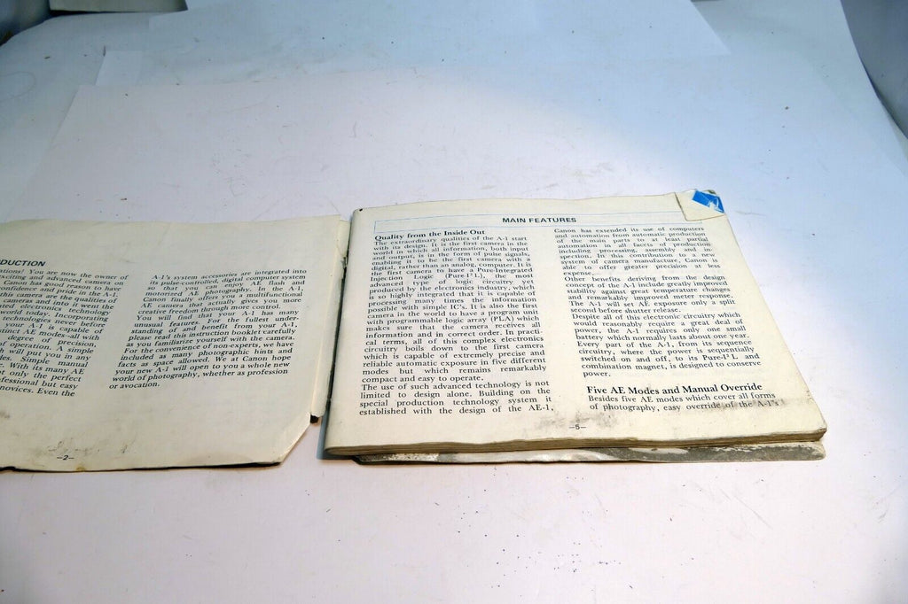 Canon A-1 Camera Manual Original Instruction Guide Book A1  English EN