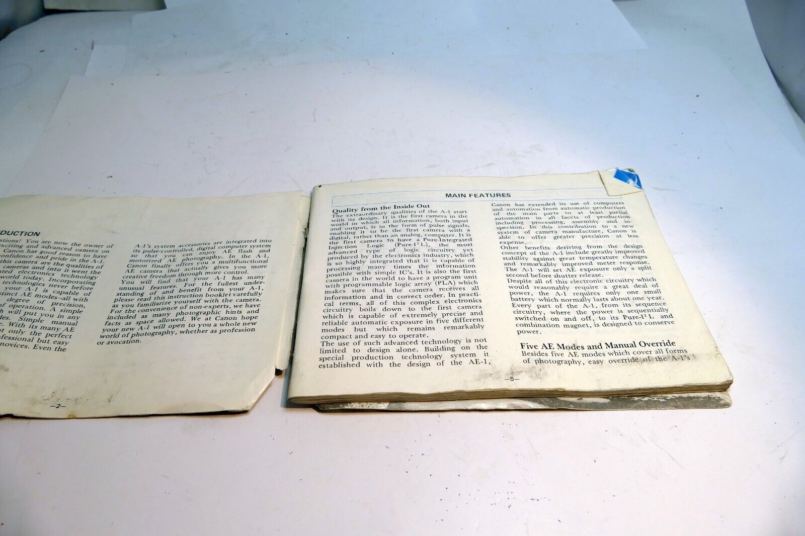 Canon A-1 Camera Manual Original Instruction Guide Book A1  English EN