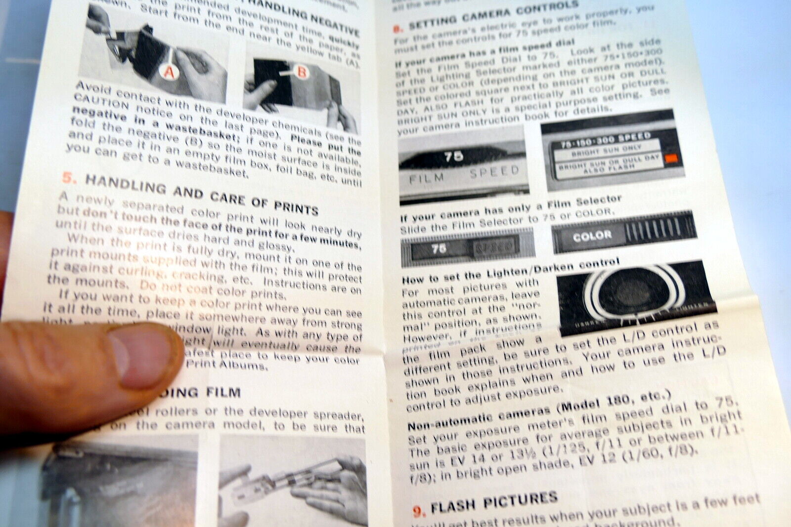 Brochure for Polaroid Type 108 Land film 3 1/4 X 4 1/2 " pack instructions