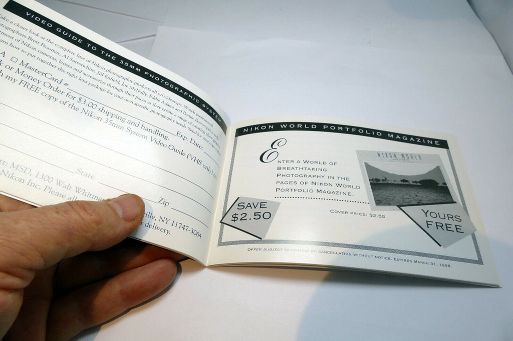 Nikon SLR Owners Coupon Book booklet sales 1998 sale F4s F5 FM2n