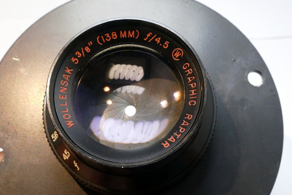 Wollensak 5 3/8" (138mm) f4.5 Graphic Raptar lens