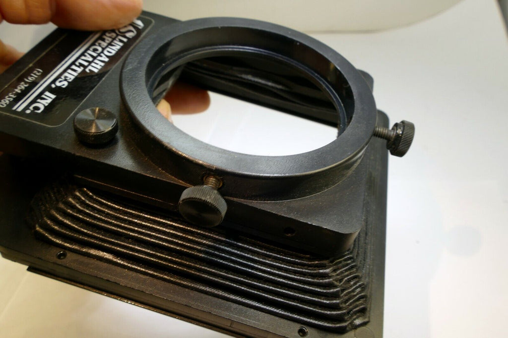 Lindahl Bellows lens Hood 31.1325 Bell-O-Shade Single 3X3 filter slot - AS found
