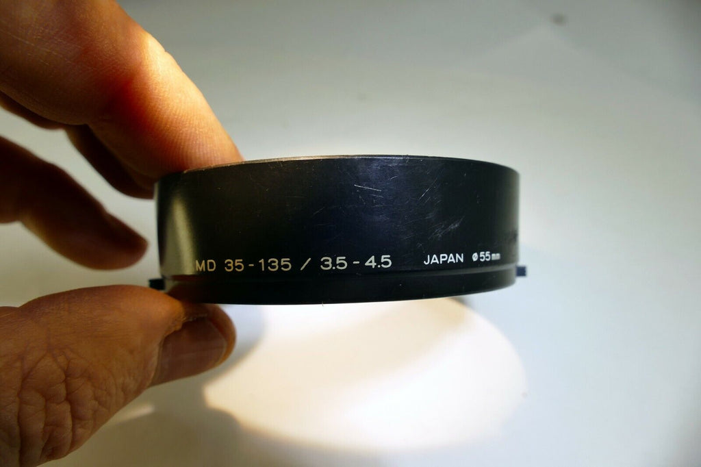 Minolta 55mm Lens Hood snap on for 35-135mm f3.5-4.5 MD Rokkor