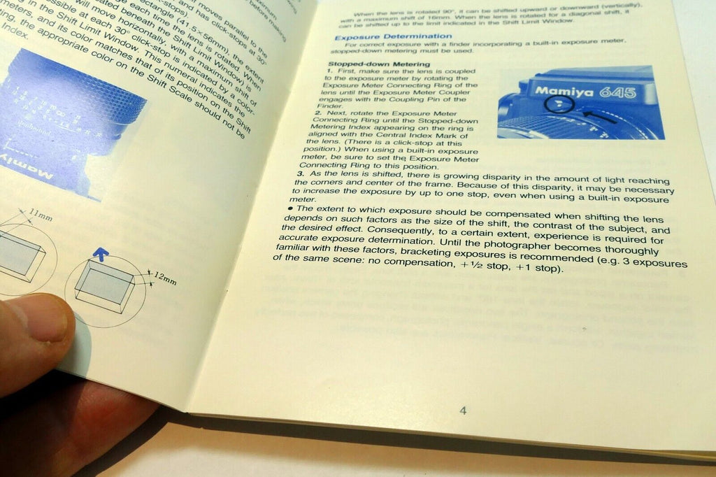 Mamiya Sekor 50mm f4 SHIFT C Lens Instruction Manual Guide
