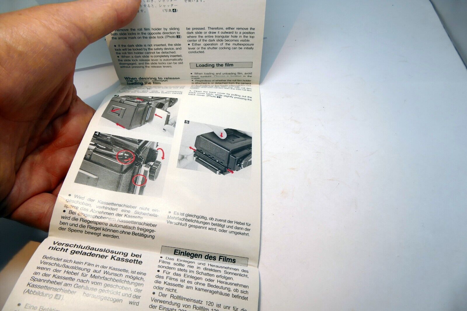 Mamiya RB67 Roll film Back Holder Instructions Guide Manual HA701 HB701