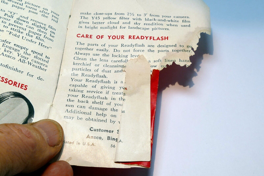 Ansco Ready Flash 620 camera Manual Instruction Guide EN