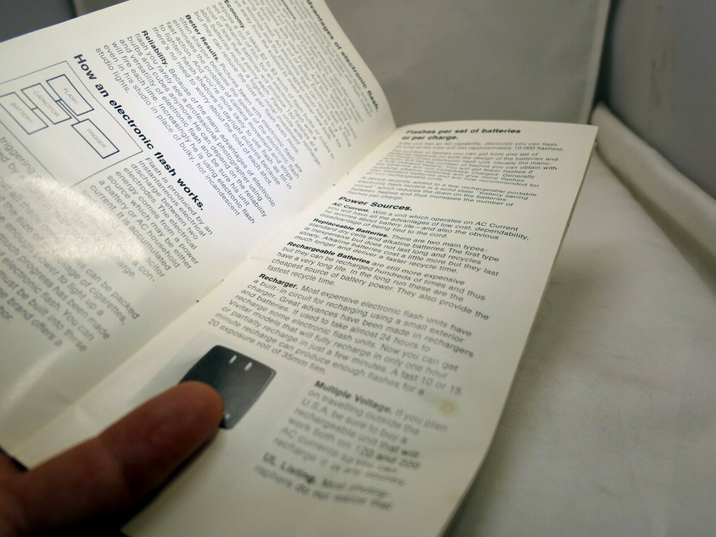 Vivitar 102 152 352 292 Flash  Manual instructions guide English