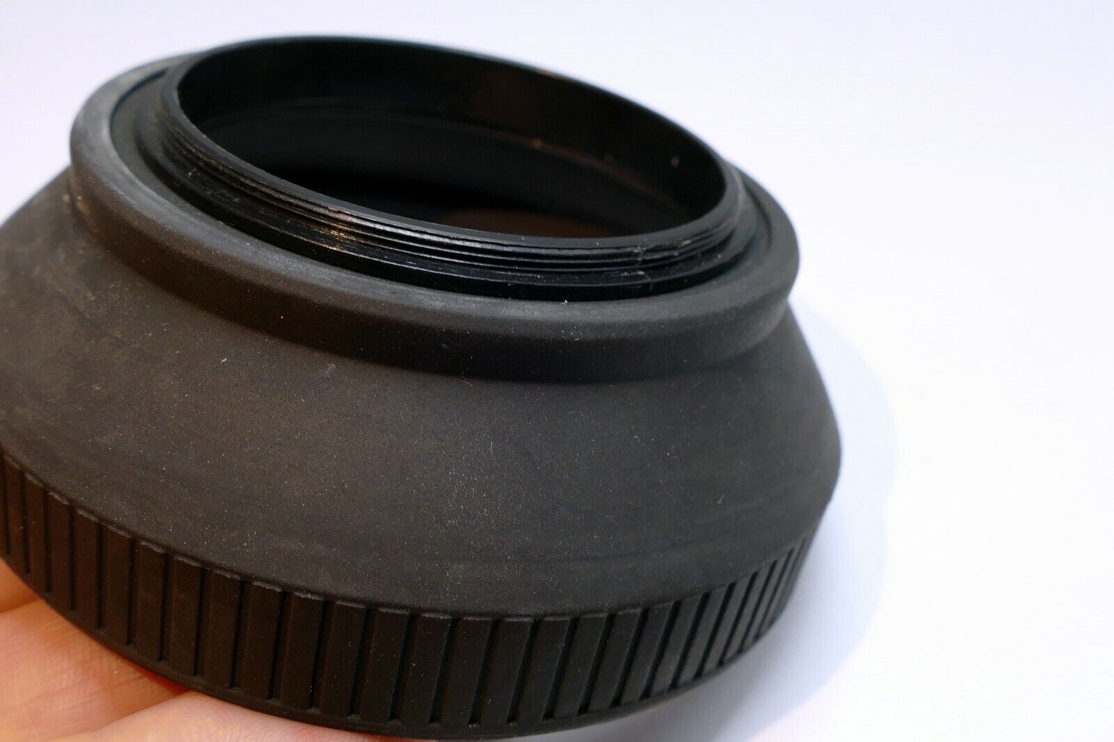 58mm rubber Lens Hood Shade collapsible double threaded short