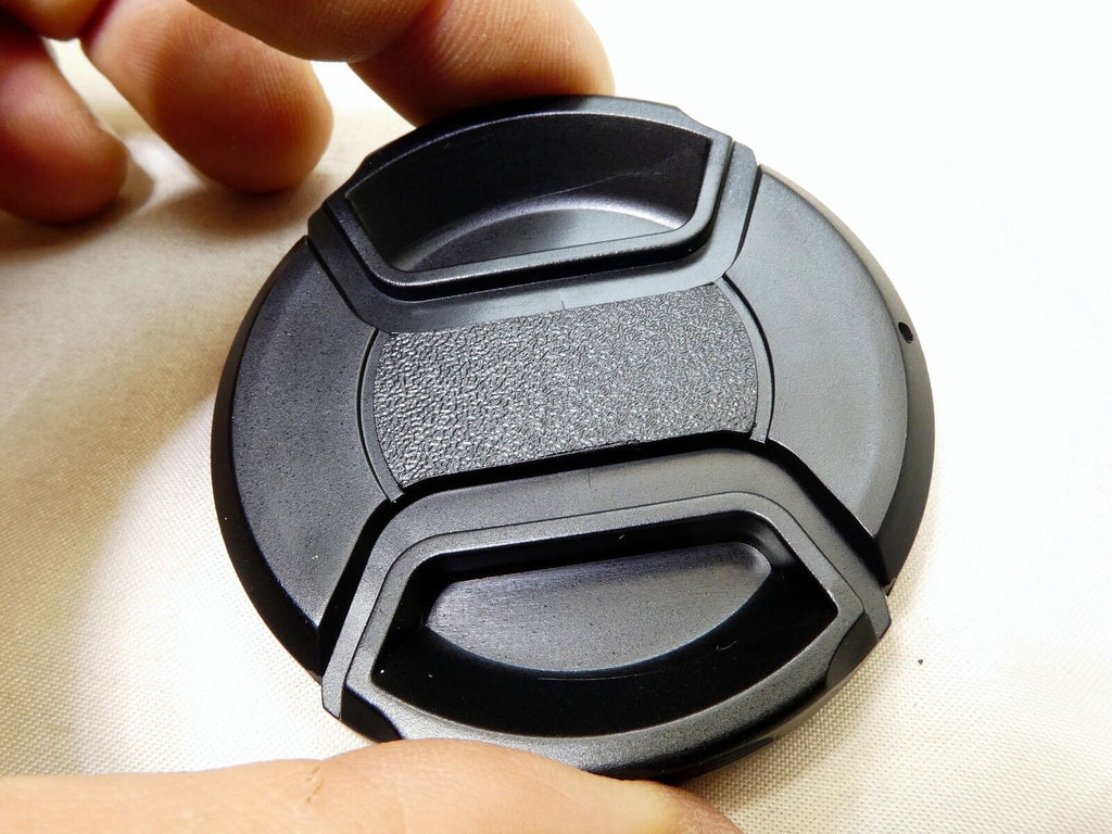 58mm Lens Front Cap  Black Center Pinch Plastic