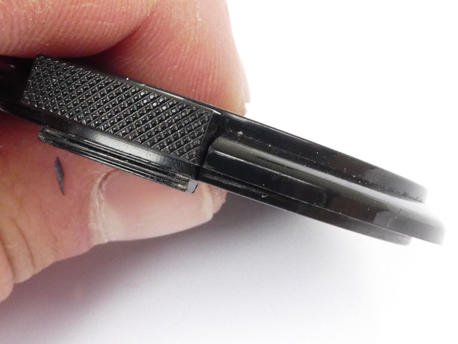 Used Bell&Howell 49mm Lens Front Cap Black snap-on type plastic Japan