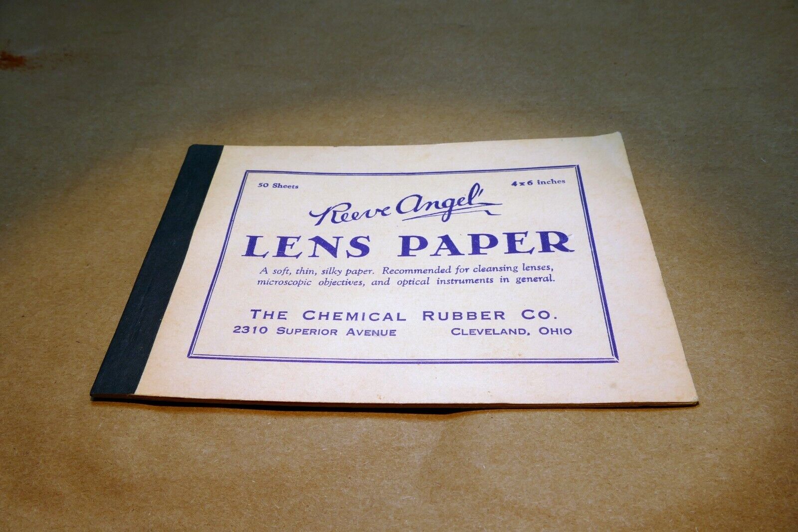 Vintage Reeve Angel Lens Cleaning Tissue Paper for objective microscope