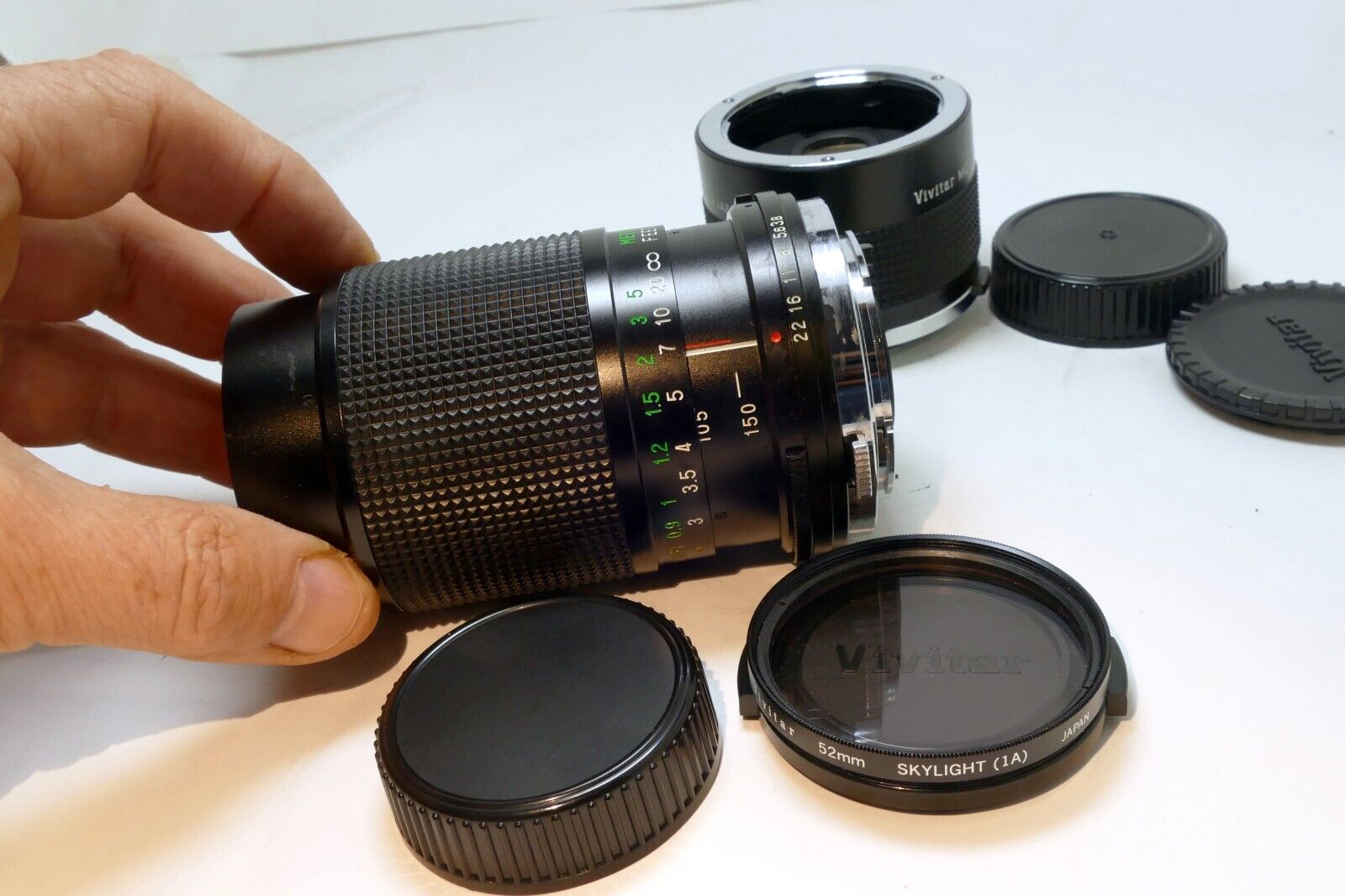 Vivitar 70-150mm f3.8 Manual Focus Lens w/ 2X teleconver Olympus OM mount - MINT