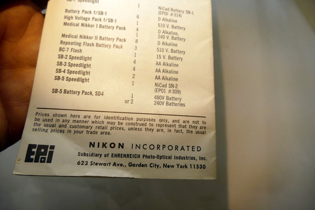 Nikon Sales Brochure Price List Camera F F2A F2AS Photomic FM FM2 - 1977