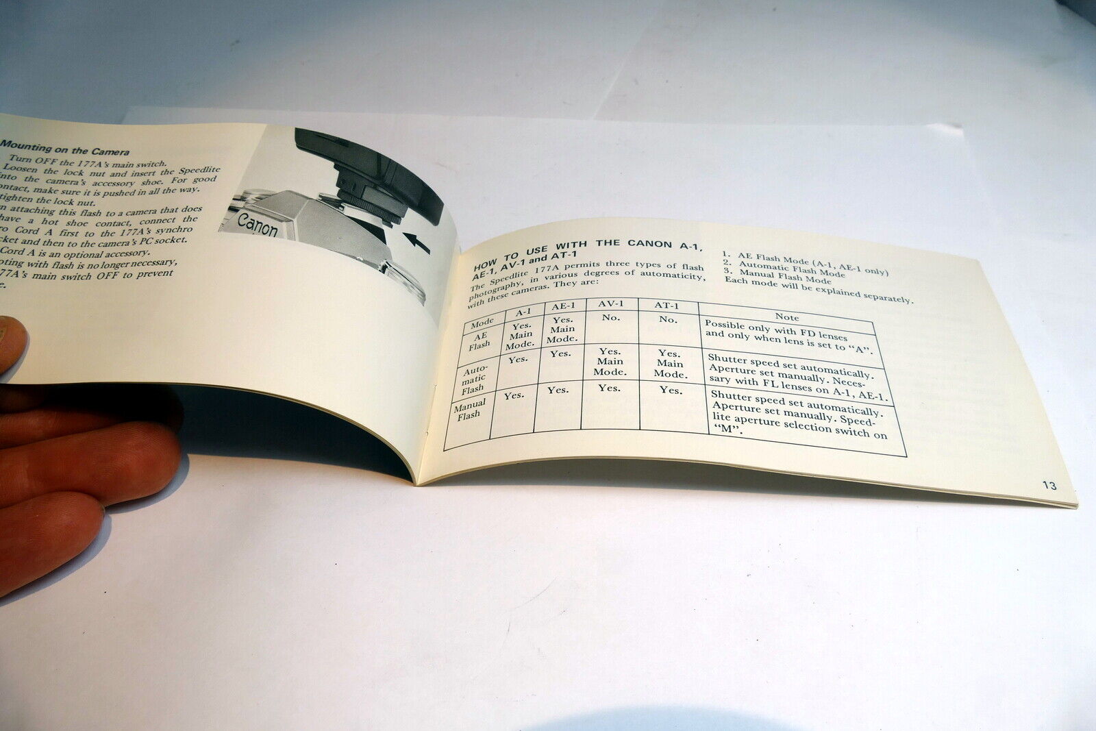 Canon Speedlight 177A flash Instructions manual Guide English E