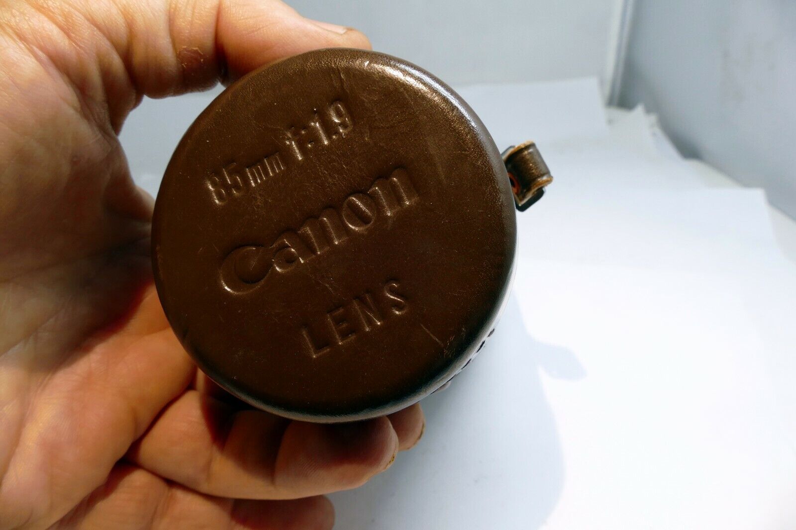 Hard Case Canon for 85mm f1.9 L39  Lens rangefinder Leather vintage Serenar